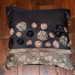 Borgata silk and beaded pillow 16”